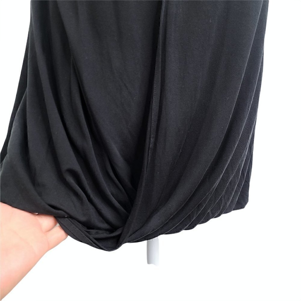 Alice + Olivia Black Sleeveless Jersey Drape Silk Bubble Dress - Picture 4 of 7